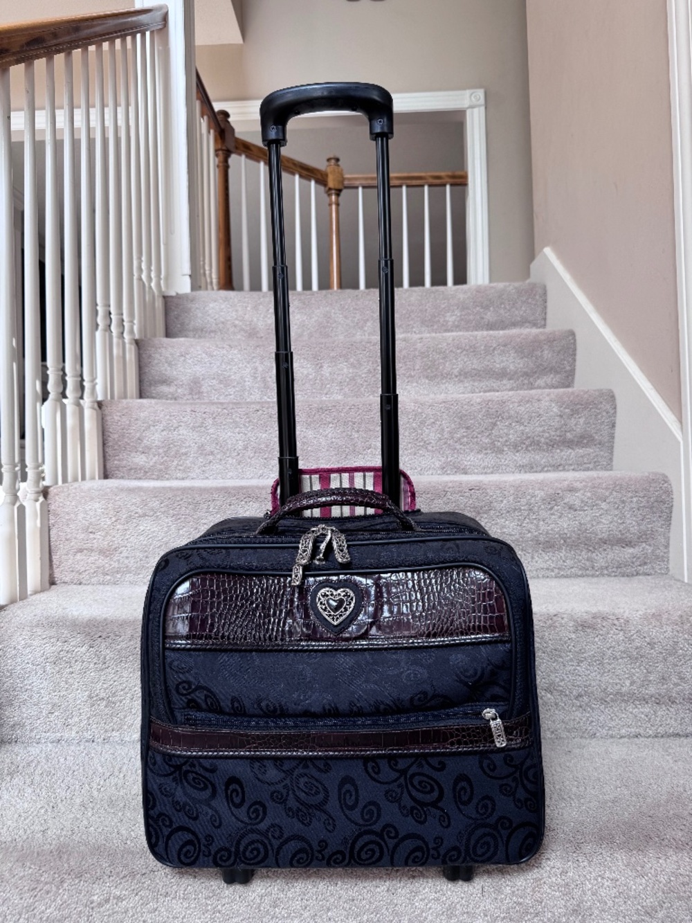 Brighton Vintage Rolling Briefcase Laptop Bag Underseat Carry-On